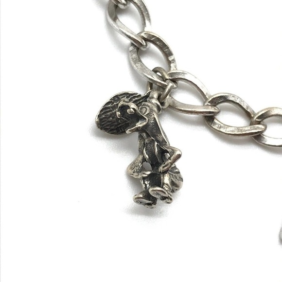 Disney Vintage 925 Sterling Silver Mickey Goofy Enamel Charm Bracelet - Picture 2 of 9